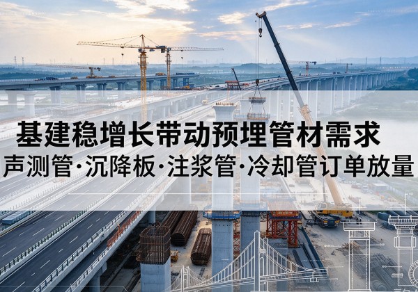 栾川基建稳增长带动预埋监测管材需求，声测管、沉降板、注浆管订单持续放量